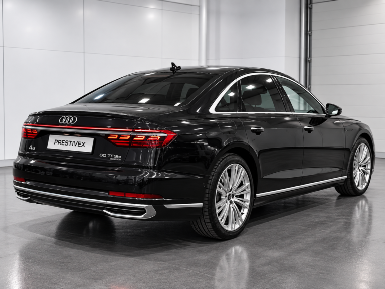 Audi A8 60 TFSI e quattro – Heckansicht schräg